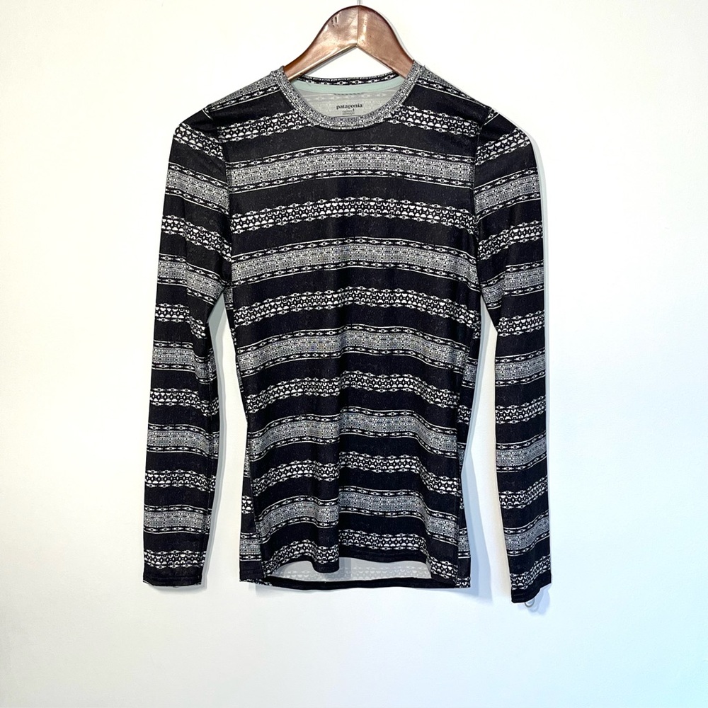 Patagonia capilene silkweight base layer long sleeve black gray XS